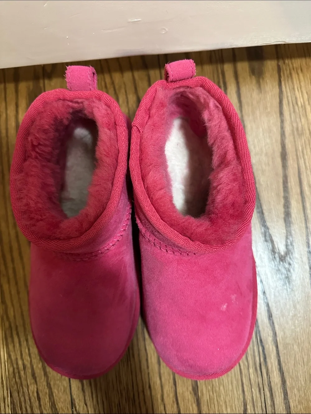 UGG Kids Booties in Bright Pink Suede